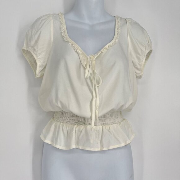 Thorn & Fable Hot topic Ivory Smock Girls Crop Top Size Small - Picture 6 of 6